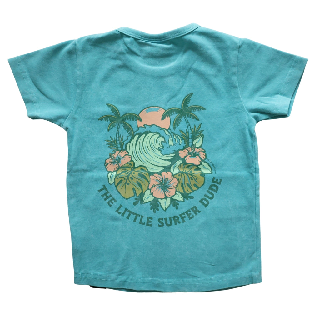Blue Little Surfer Dude Logo Toddler Tee The Little Surfer Dude