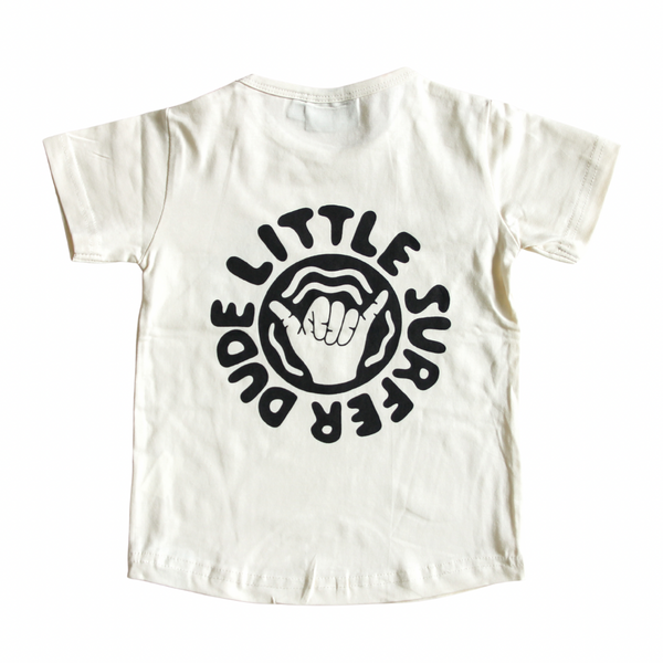 Cream and Black Little Surfer Dude Toddler Tee