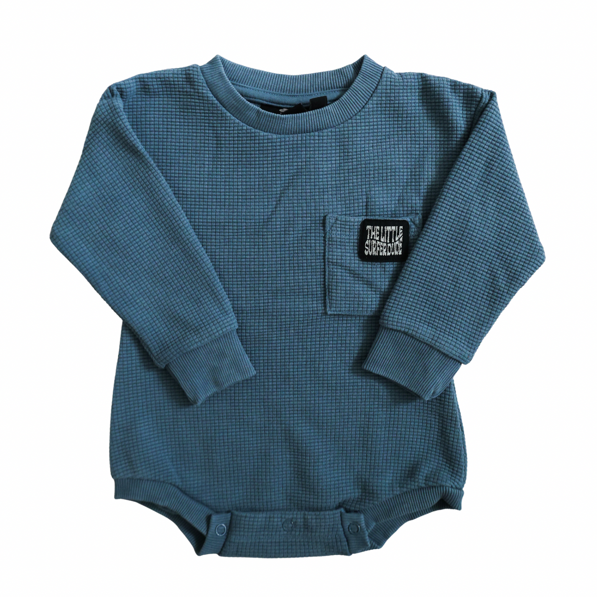 Dark Blue Waffle Bubble Romper – The Little Surfer Dude
