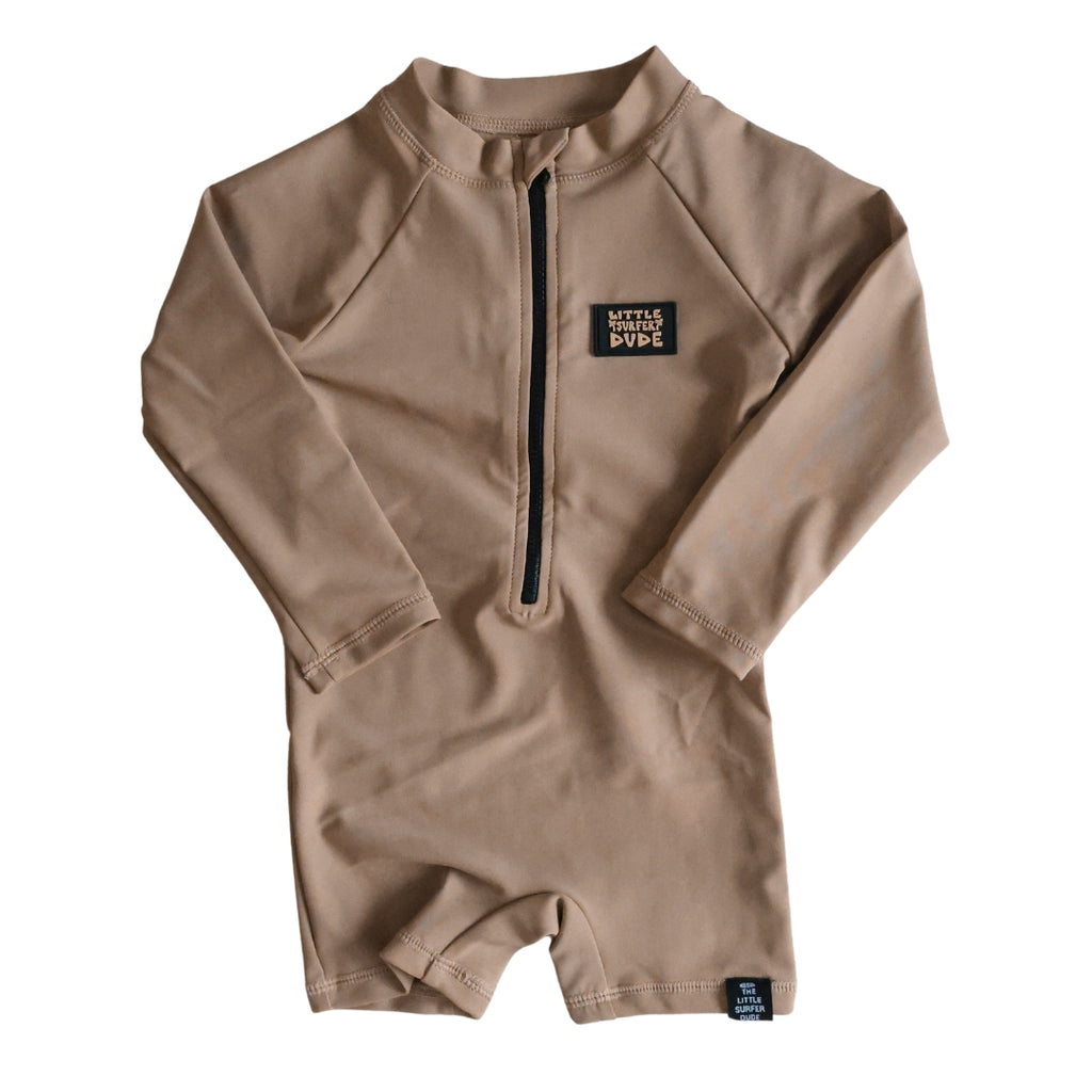 Brown Little Surfer Dude Rashsuit The Little Surfer Dude