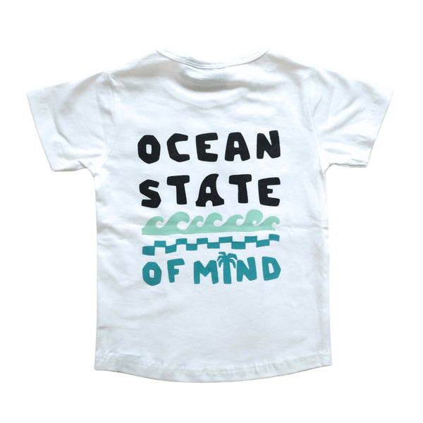 Ocean State of Mind White Toddler Tee