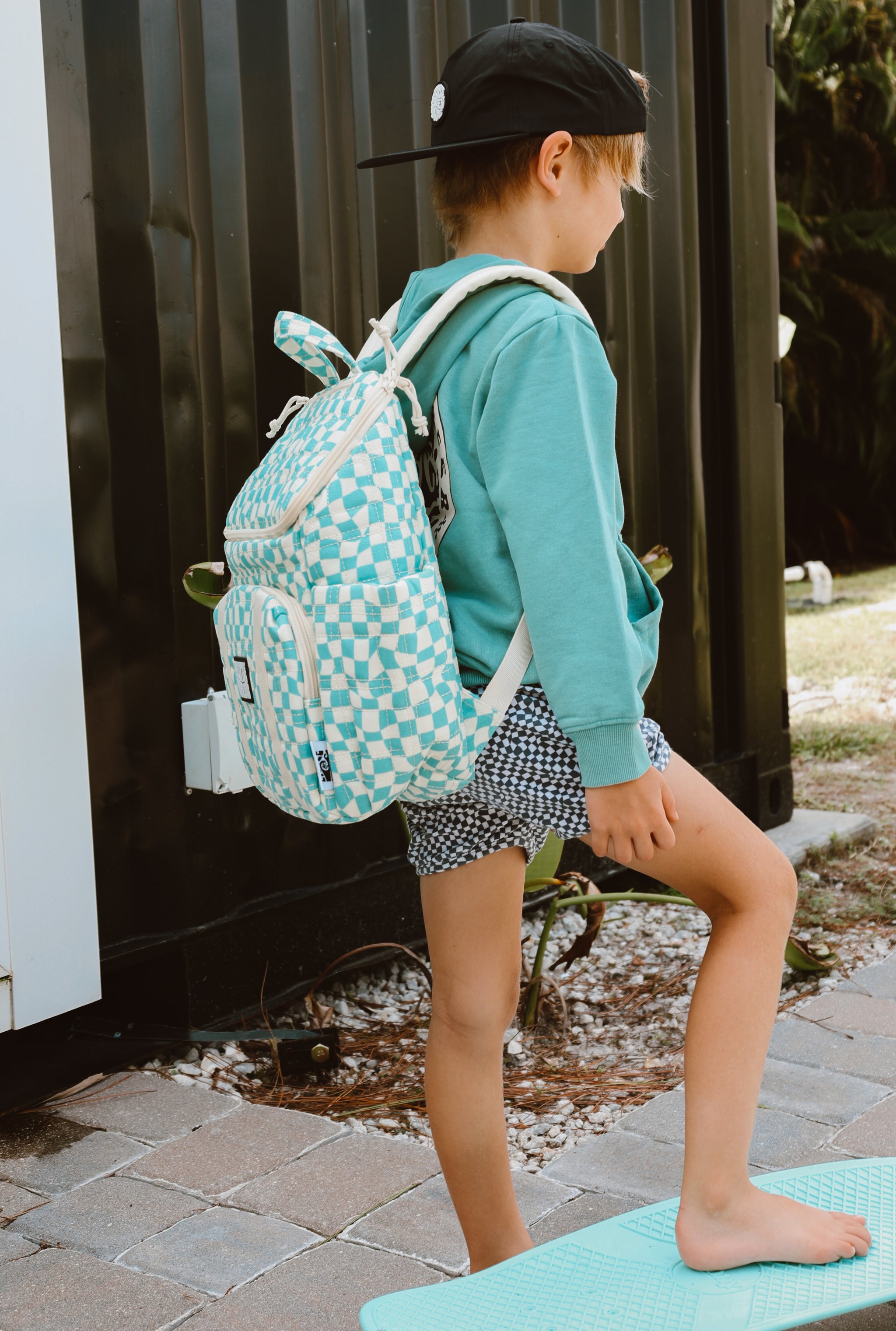Blue Checkered Backpack – The Little Surfer Dude