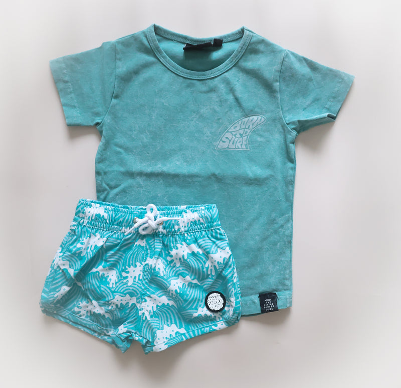 Born To Surf Blue Toddler Tee
