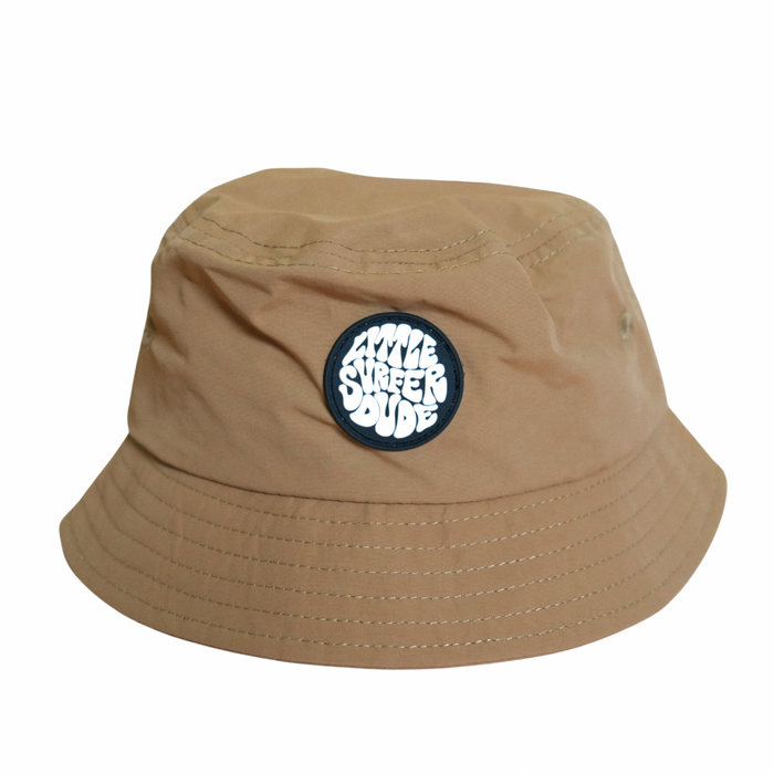 Little Surfer Dude Tan Nylon Bucket Hat The Little Surfer Dude