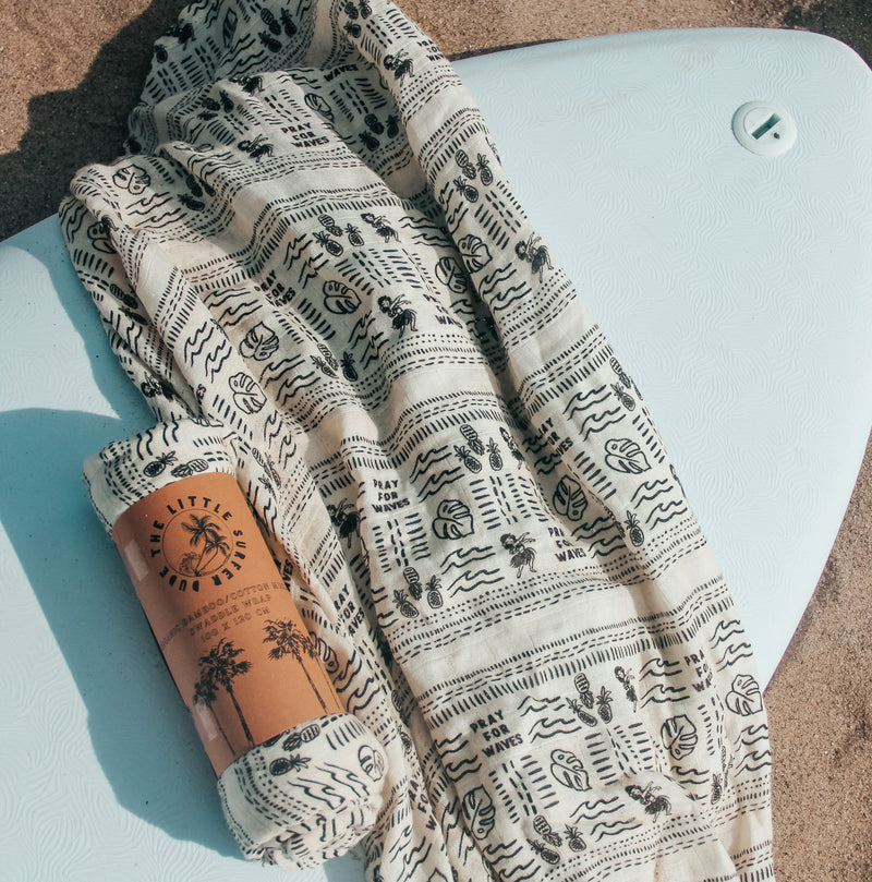 Pray For Waves Organic Bamboo Swaddle