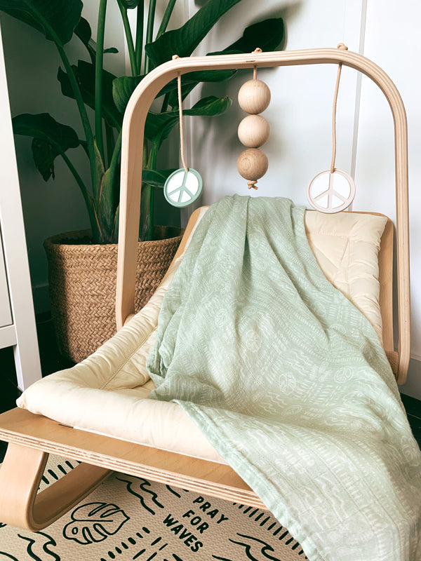 Good Vibes Only Mint Organic Bamboo Swaddle