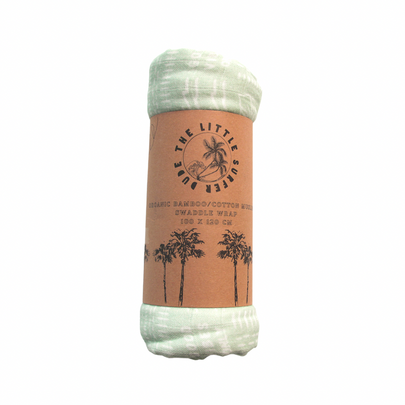 Good Vibes Only Mint Organic Bamboo Swaddle